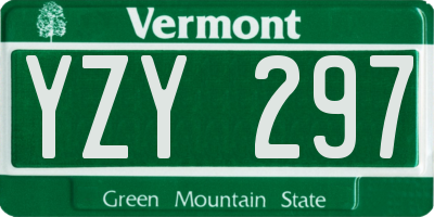 VT license plate YZY297