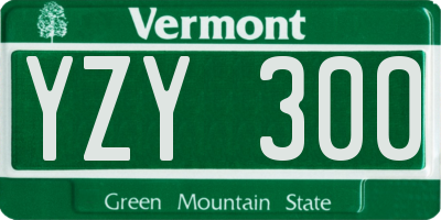 VT license plate YZY300