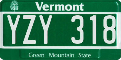 VT license plate YZY318
