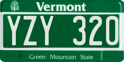 VT license plate YZY320