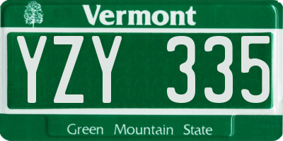 VT license plate YZY335