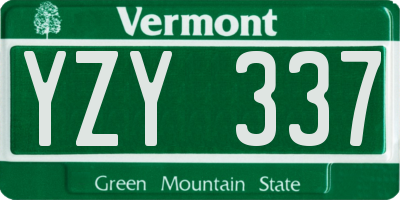 VT license plate YZY337