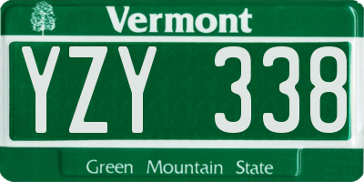 VT license plate YZY338