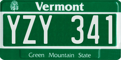 VT license plate YZY341