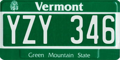 VT license plate YZY346