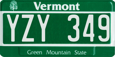 VT license plate YZY349