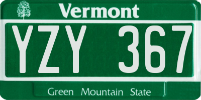 VT license plate YZY367
