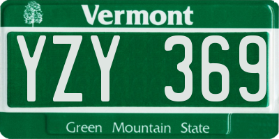 VT license plate YZY369