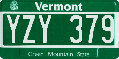 VT license plate YZY379
