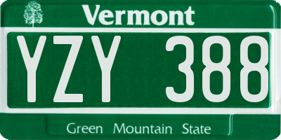 VT license plate YZY388
