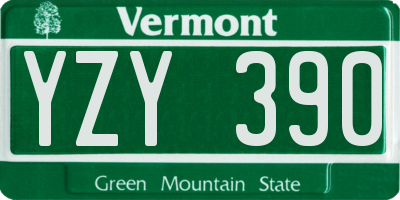 VT license plate YZY390