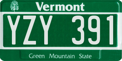 VT license plate YZY391