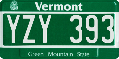 VT license plate YZY393