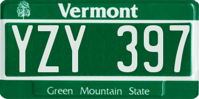 VT license plate YZY397