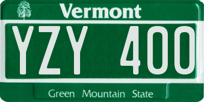 VT license plate YZY400