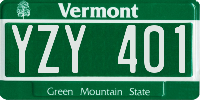 VT license plate YZY401