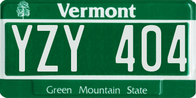 VT license plate YZY404