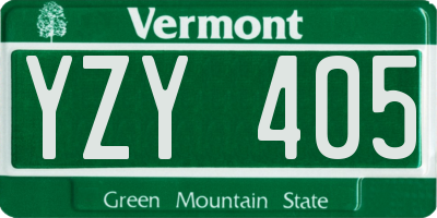 VT license plate YZY405