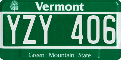 VT license plate YZY406