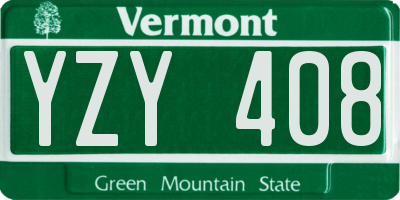 VT license plate YZY408