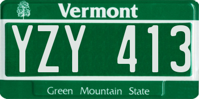 VT license plate YZY413