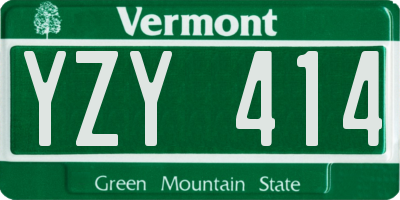 VT license plate YZY414