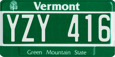 VT license plate YZY416