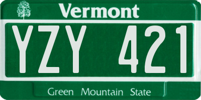 VT license plate YZY421