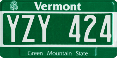 VT license plate YZY424