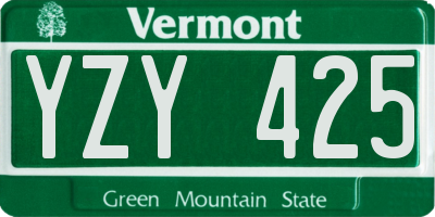 VT license plate YZY425