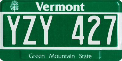 VT license plate YZY427