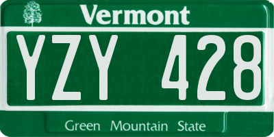 VT license plate YZY428