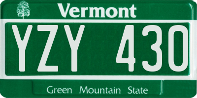 VT license plate YZY430