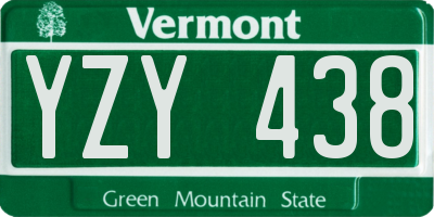 VT license plate YZY438