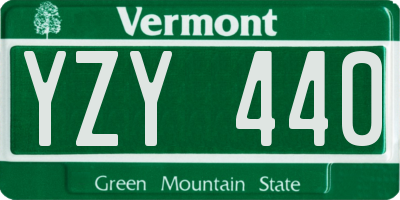 VT license plate YZY440