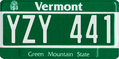 VT license plate YZY441