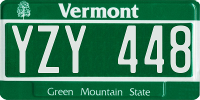 VT license plate YZY448