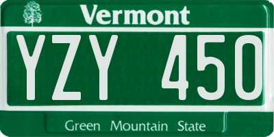 VT license plate YZY450