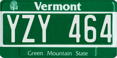VT license plate YZY464