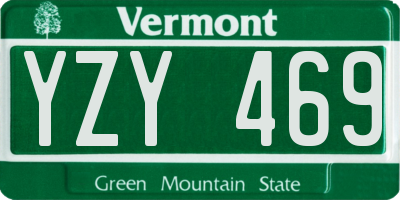 VT license plate YZY469