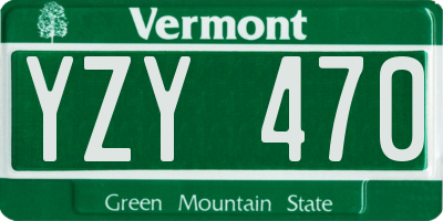 VT license plate YZY470