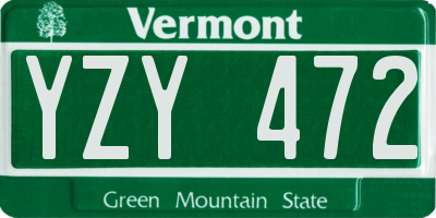 VT license plate YZY472