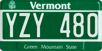 VT license plate YZY480