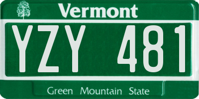 VT license plate YZY481
