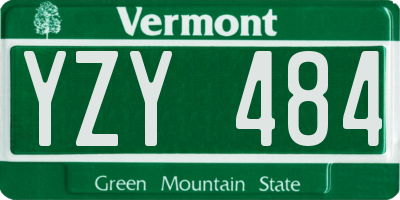 VT license plate YZY484