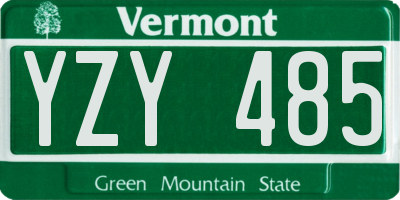 VT license plate YZY485