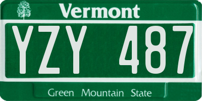 VT license plate YZY487