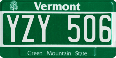 VT license plate YZY506