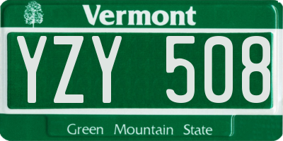 VT license plate YZY508