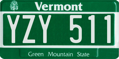 VT license plate YZY511